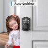 Keyless Entry Door Lock, Digital Keypad Deadbolt Smart Lock for Front Door, Matte Black