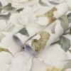 Beige Floral Contact Wallpaper 17.7 in x 236 in Peel and Stick Wallpaper Self-adhesive Removable Wall Paper for Home Decor Bedroom Livingroom Kitchen Wall Fabric and Furniture Renovation