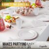 Exquisite 350 Piece Easter Plastic Disposable Party Plates & Dinnerware Combo Set