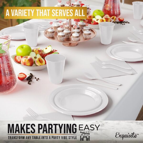 Exquisite 350 Piece Easter Plastic Disposable Party Plates & Dinnerware Combo Set