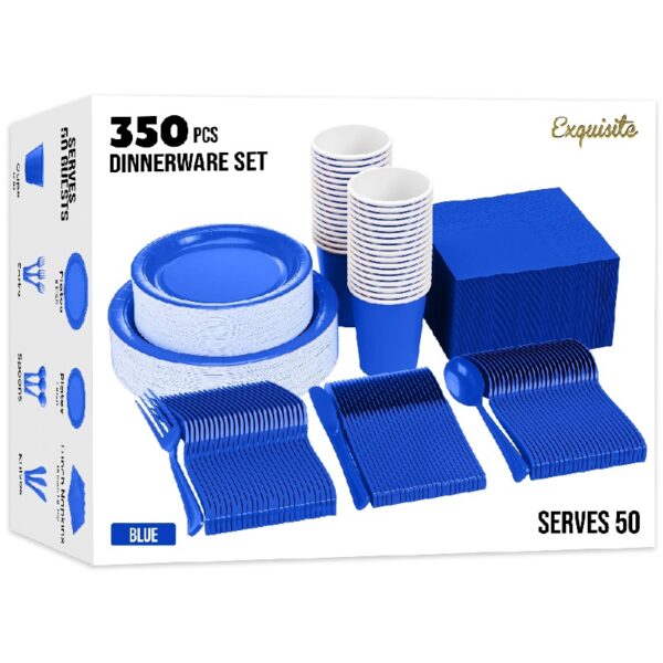 Exquisite 350 Piece Easter Plastic Disposable Party Plates & Dinnerware Combo Set