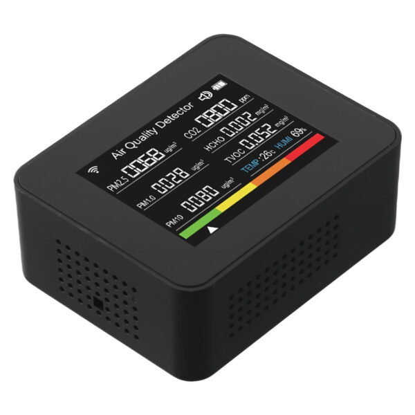 13 in 1 Air Quality Monitor Meter Temperature&Humidity Tester TVOC PM2.5 black