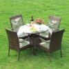 Outdoor Patio Cushion, Rocking Chair Cushion Set, Tufted Pads, Set of Upper and Lower with Ties Pack of 2 (2 Sets) - Back 21