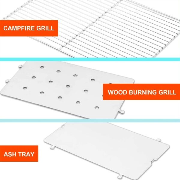 Foldable Portable Camping BBQ Grill, Stainless Steel Barbecue Smoke Stove, Detachable Stove Easy Setup Outdoor Household Grill, Suitable for Outdoor Picnic Family Gathering Travel (Medium)