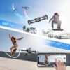 Drone with Dual 4K HD Cameras, FPV Foldable Drone for Kids Adults RC Quadcopter for Beginners with 2 Batteries and Carrying Case, Gray