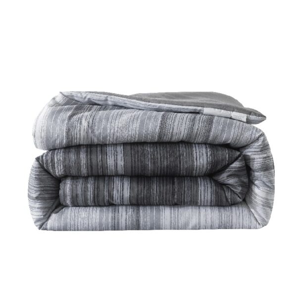 7 Piece Reversible Bed in a Bag Comforter Set with Sheets, Black, Queen