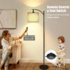 Floor Lamp, 62.2 in Tall, 1-Light, Modern, Beige Linen Shades