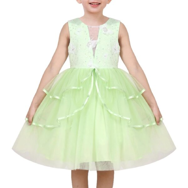 Flower Girls Dress Blue Belted Wedding Party Bridesmaid 12