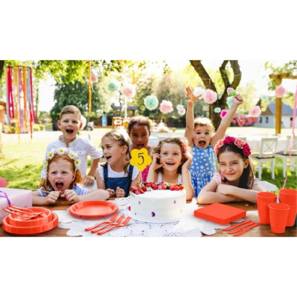 Exquisite 350 Piece Easter Plastic Disposable Party Plates & Dinnerware Combo Set