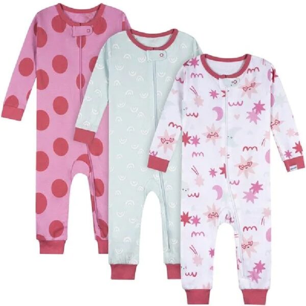 Brand Gender Neutral Footless Unionsuits, 3-Pack, Sizes 0/3 Months - 5T