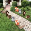 Big Dot of Happiness Woodland Creatures - Forest Animal Lawn Decorations - Outdoor Baby Shower or Birthday Party Yard Decorations - 10 Piece