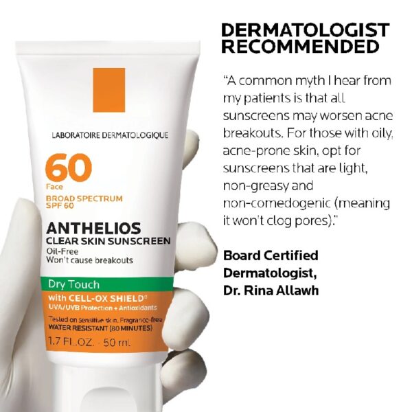 Anthelios Clear Skin SPF 60 Dry Touch Sunscreen, 1.7 fl oz