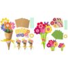 24 Pieces Flower Bouquet Craft Kit Mother'S Day Flower Bouquet Paper Craft Kit Colorful Diy Thankful Gift Craft for Teacher Appreciation Week Spring Handmade Project Classroom Activities