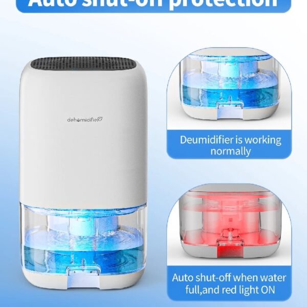 Dehumidifier Portable and Ultra Quiet with Automatic Defrosting for Home 1000ML(2200 Cubic Feet)