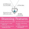 Forever March Birthstone 18k White Gold Plated Women's Necklace, Swarovski Crystals