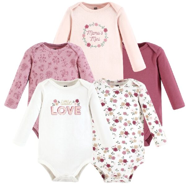 Cotton Long-Sleeve Bodysuits, 5-Pack, Newborn- 24 Months