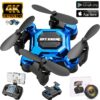 4K Foldable Mini Drone for Kids, Drone with Camera, Portable RC Quadcopter with Altitude Hold 3D Flips and Headless Mode Easy to Fly