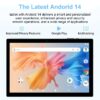 10 inch Android 13 Tablet, 8GB RAM+64GB ROM+512GB Expandable Computer Tablets PC, IPS Screen, 2+8MP Dual Camera, WiFi, BT, Google Certified Tablet