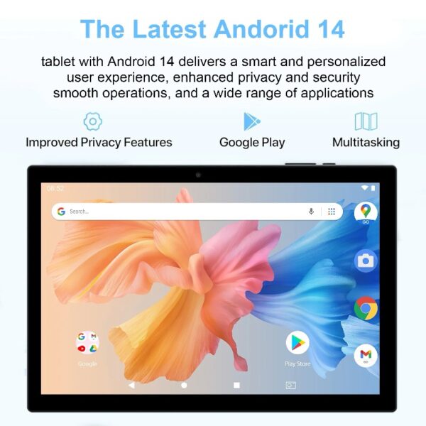 10 inch Android 13 Tablet, 8GB RAM+64GB ROM+512GB Expandable Computer Tablets PC, IPS Screen, 2+8MP Dual Camera, WiFi, BT, Google Certified Tablet