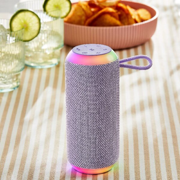 onn Medium Rugged Speaker with Bluetooth Wireless Technology and LED Lighting, Navy