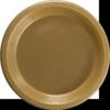 50 Gold Plastic Plates (9
