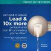 PLUS Faucet Mount Water Filtration System, Horizontal, Black/Chrome, PFM200B