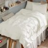 Dorm Bedding Twin Comforter Set - 5 Pieces Pintuck Bed in A Bag with Comforters, Sheets, Pillowcases & Shams