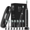 Black Series Electric Toothbrush - Rechargeable, 4 Modes, Travel Case, 8 Brush Heads