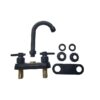 Bathroom Faucet 4inch 2 Handles Centerset Suit for 2 or 3 Mounting Holes, Lavatory Hot and Cold Mixer Tap, Mattle Black