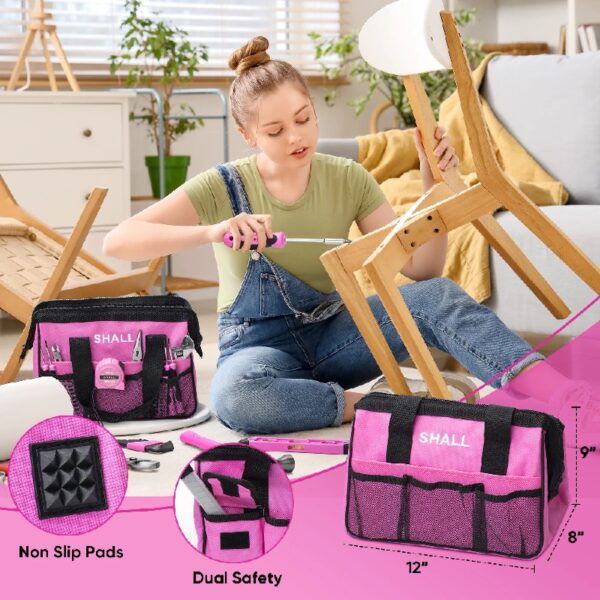 Pink Tool Set for Women, 166pcs Home Tool Kit with 12