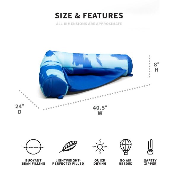 Shaka Sling XL Pool Float, Doubled-Sided Mesh, Quick Draining Fabric, No Inflation Needed, Sweet Shells Berry