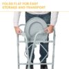 Steel Folding Deep Seat Bedside Commode, Gray