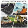 6'x9' Outdoor Rugs Patio Waterproof Outside Mat Reversible Plastic Camping Carpet,Black & Grey
