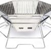 Charcoal Campfire Grill, Camping Fire Pit, Portable BBQ Grill, Folding Hexagon Stainless Steel Barbecue Stove for Home Party Outdoor Camping Picnic