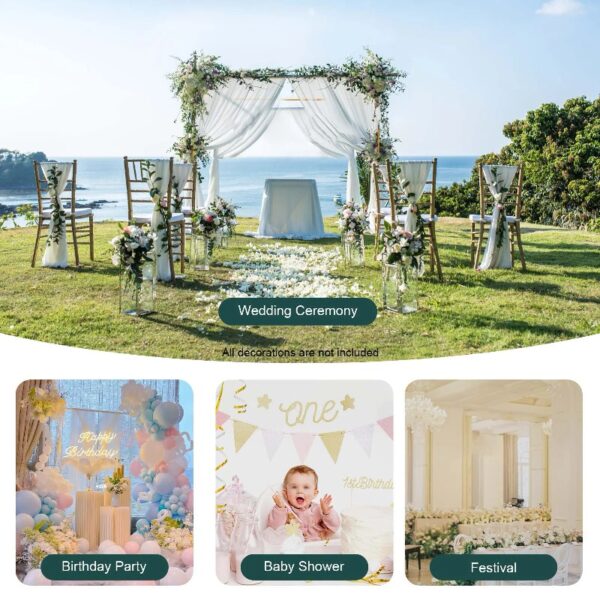 YIYIBYUS 9.8FT x 9.8FT Wedding Backdrop Stand,Square Metal Balloon Arch Stand,Gold Adjustable Backdrop Stand Pipe Kit for Birthday Party Event