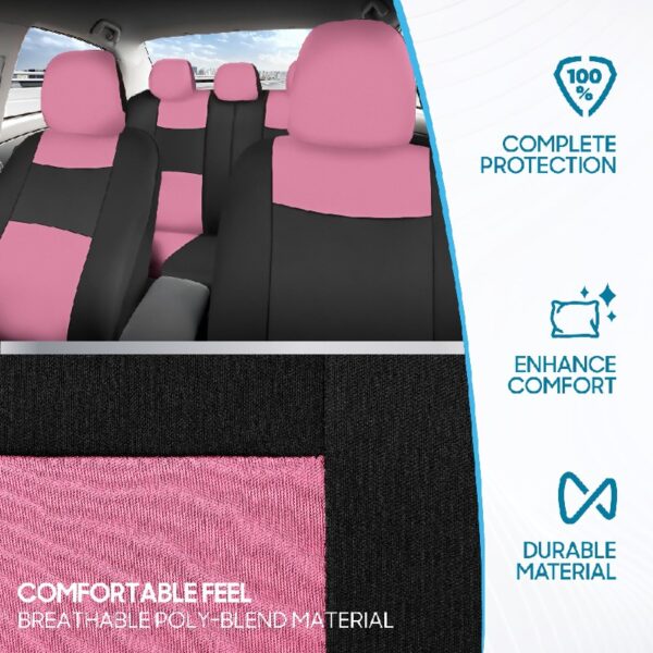 PolyPro Car Seat Covers Full Set in Charcoal on Black – Front and Rear Split Bench for Cars, Easy to Install Cover Set, Accessories Auto Trucks Van SUV