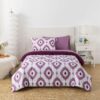 7 Piece Reversible Bed in a Bag Comforter Set with Sheets, Black, Queen