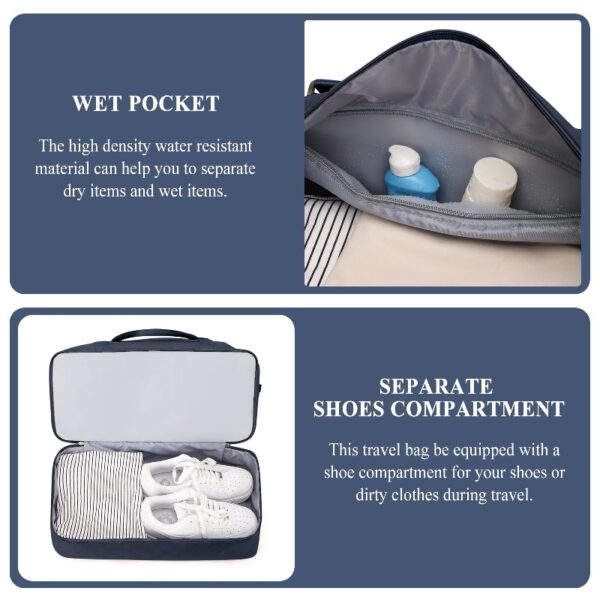 bfe97a3cfe0b41669009b32d0176a986 Weekender Bags for Women, Travel Duffel Bags with Shoe Compartment,Personal Item Travel Bag for Airlines, Carry on Overnight Tote Bag for women,Beige&Brown