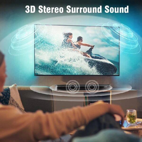 S20L Sound Bars for TV, 3D Surround Sound System TV Sound Bar, 2.1 ch Home Theater Audio with Built-in Subwoofer,50W TV Speakers | HDMI ARC, Bluetooth, Optical, RCA, USB & AUX Wall Mountable