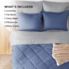 Light Purple Queen Comforter Set - 7 Pieces Reversible Queen Bed in a Bag, Queen Bed Set Light Purple and Grey with Comforters, Sheets, Pillowcases & Shams