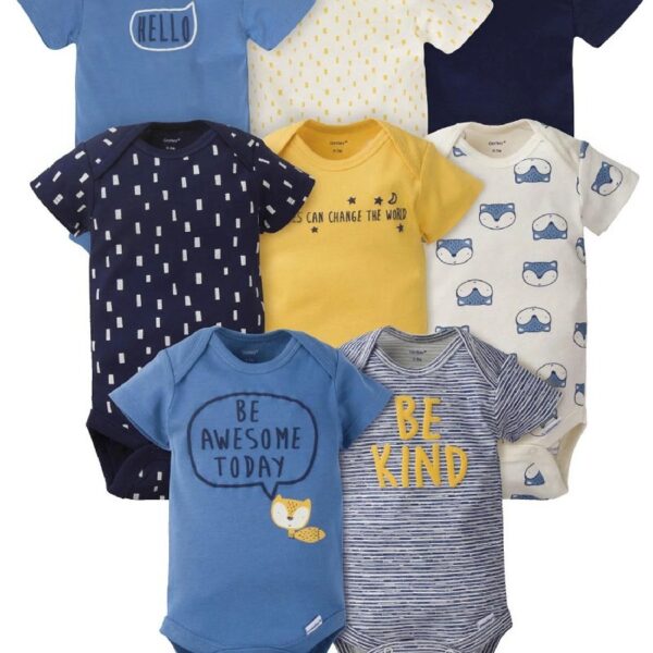 Baby Boy Short Sleeves Onesies Bodysuits, 8-Pack, Sizes Newborn-12M