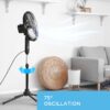 Oscillating Fan, Adjustable-Height Pedestal Fan with Wide Area Oscillation, 16”