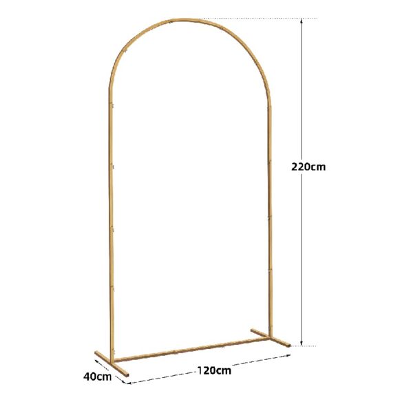 Skypatio 7.2ft Wedding Arch for Ceremony, Golden Balloon Stand, Metal Arch Backdrop for Decor