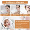 Funtouch Double-Sided Lighted Chrome Makeup Mirror, 10x Magnification, Adjustable Swivel Vanity Mirror