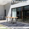 Outdoor Rug Carpet 6'x9' Waterproof Reversible Patio Rug Portable Modern Abstract Indoor Outdoor Rug Plastic Straw Rug for RV Camping Garden Picnic Deck Backyard Porch Decor Gray and White