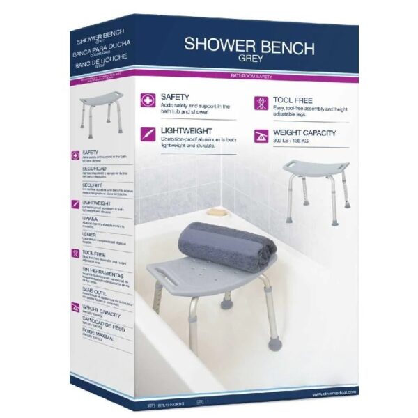 Bathroom Safety Shower Tub Bench Chair, Gray