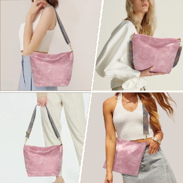 Hobo Bags for Women Crossbody Handbags Guitar Strap Shoulder Bucket Bag Vegan Leather Purse Trendy Boho Tote Purses