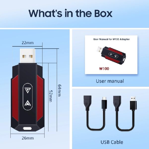 Universal Portable Wireless Apple Carplay Android Auto Adapter Dongle In Car