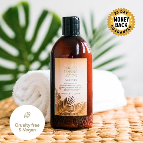 Sunless Dark Tones, Indoor Self Tanner, Self Tanning Lotion with Bronzer, Sun Kiss Glow, 8 fl oz