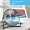 High Velocity Desk Fan, 3-Speed Electric Fan with Metal Blades and Safety Grilles